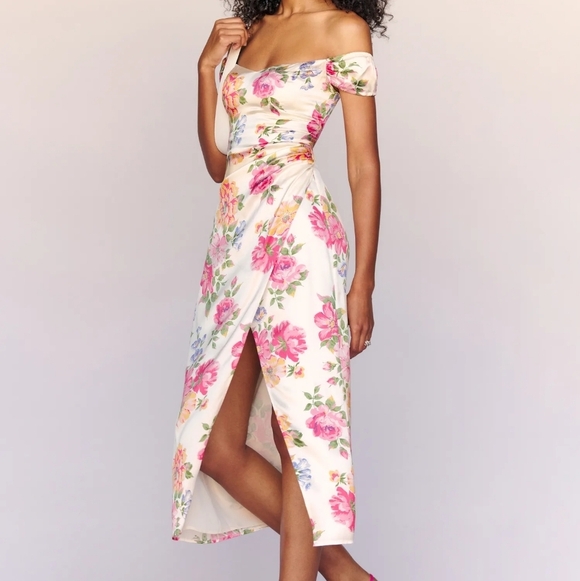 Reformation Genesis Silk Dress in Giverny size 4 NWT - Picture 5 of 14